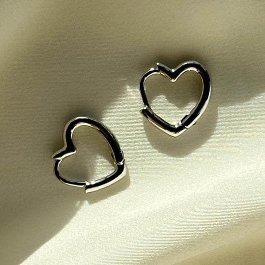 Heart earring silver 925