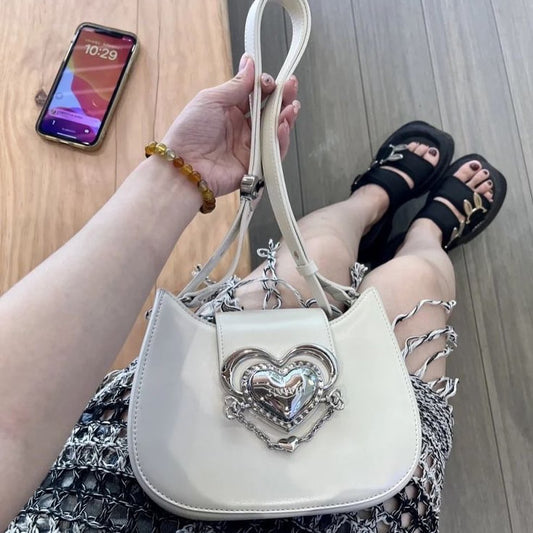 Heart white bag